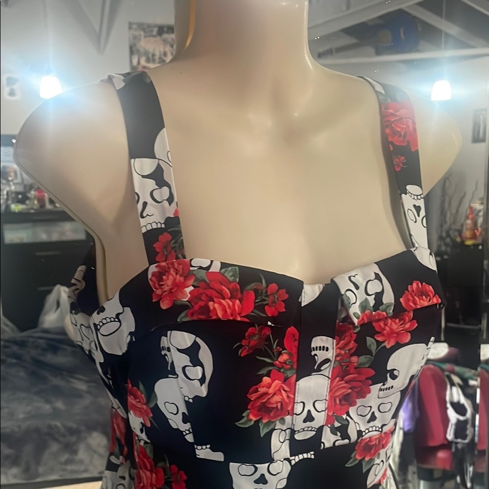 Floral Skull Print Dress